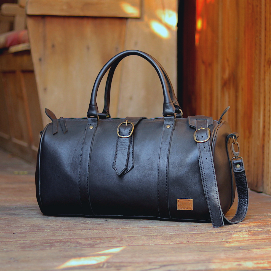 Travel Bag - Texas Black Leather